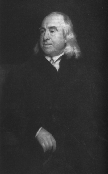 photo of English utilitarian philosopher and social reformer Jeremy Bentham